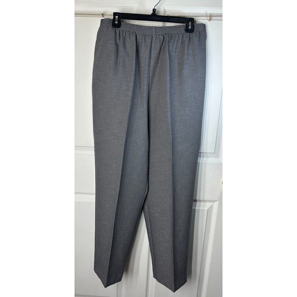 Alfred Dunner Pants Women's 18 Gray Pull On Elastic Waist Side Pockets Easy Care